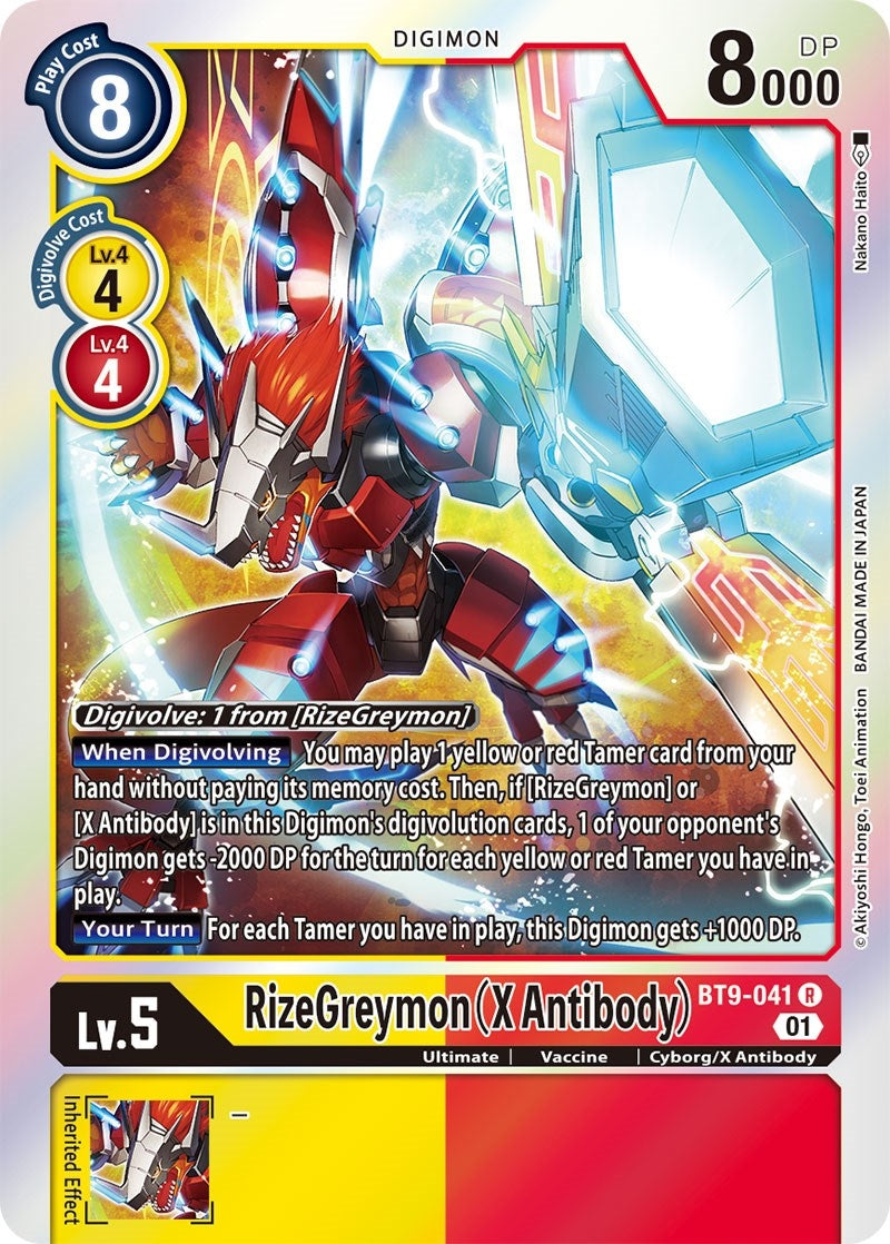 Image for RizeGreymon (X Antibody) (BT9-041 R) (BT09) - Digimon Card Game