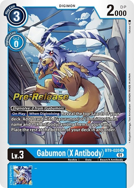 Image for Gabumon (X Antibody) (BT9-020 U) (BT09_PR) - Digimon Card Game