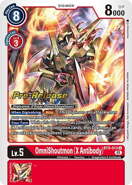 Image for OmniShoutmon (X Antibody) (BT9-013 U) (BT09_PR) - Digimon Card Game