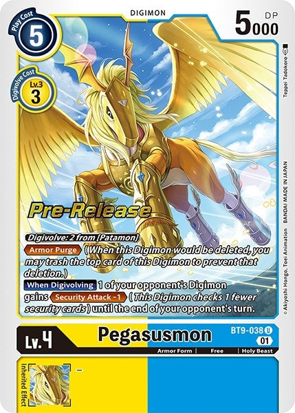 Image for Pegasusmon (BT9-038 U) (BT09_PR) - Digimon Card Game
