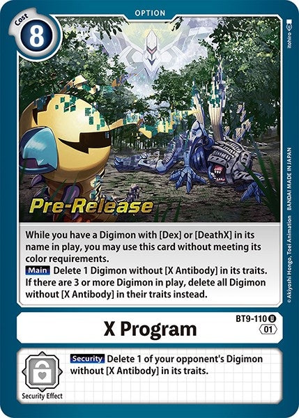 Image for X Program (BT9-110 U) (BT09_PR) - Digimon Card Game