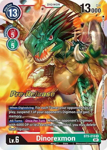Image for Dinorexmon (BT9-018 R) (BT09_PR) - Digimon Card Game