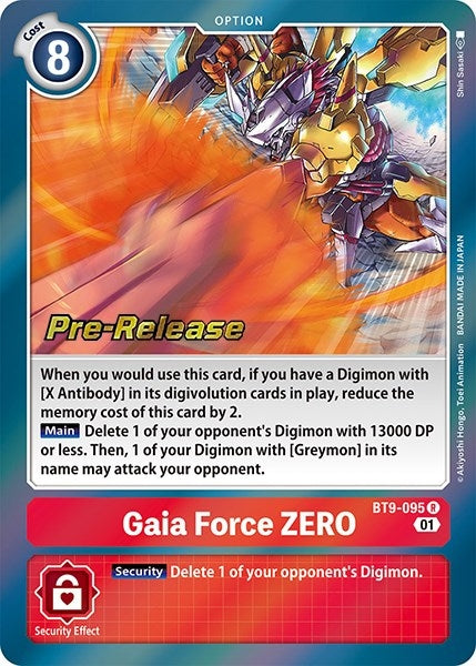 Image for Gaia Force ZERO (BT9-095 R) (BT09_PR) - Digimon Card Game
