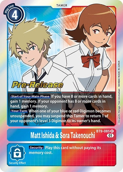 Image for Matt Ishida & Sora Takenouchi (BT9-085 R) (BT09_PR) - Digimon Card Game