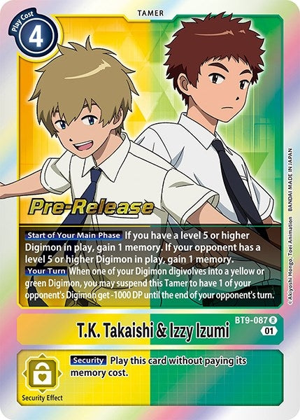 Image for T.K. Takaishi & Izzy Izumi (BT9-087 R) (BT09_PR) - Digimon Card Game