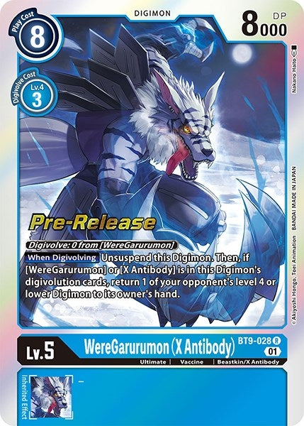 Image for WereGarurumon (X Antibody) (BT9-028 R) (BT09_PR) - Digimon Card Game
