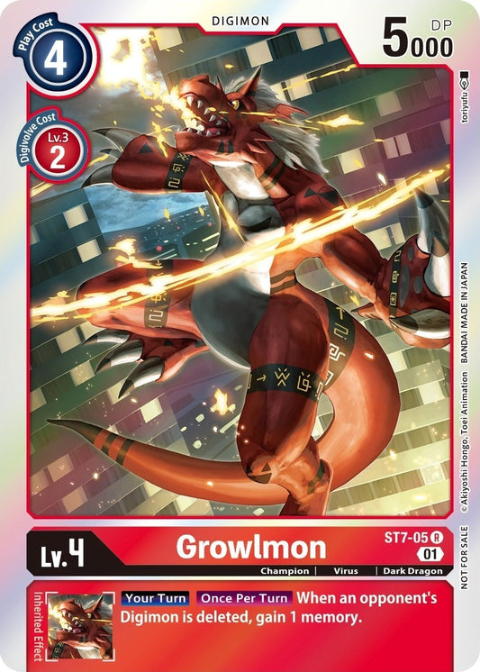 Image for Growlmon (Gen Con 2022) (ST7-05 R) (ST-7) - Digimon Card Game