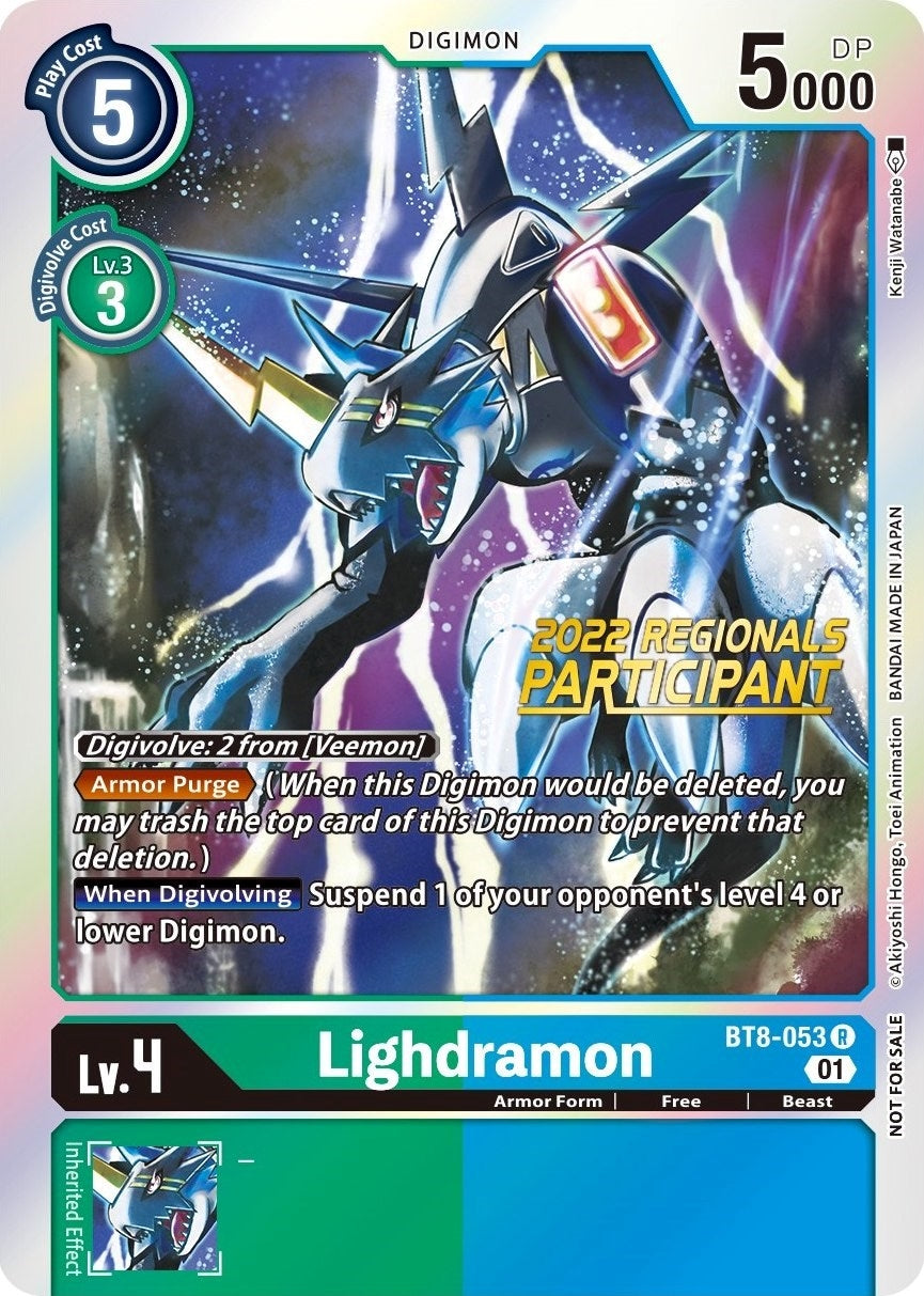 Image for Lighdramon (2022 Championship Offline Regional) [Online Participant] (BT8-053 R) (BT08) - Digimon Card Game