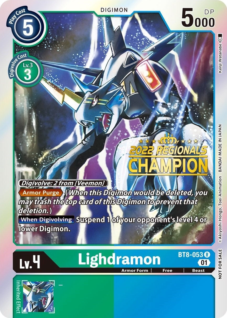 Image for Lighdramon (2022 Championship Offline Regional) [Online Champion] (BT8-053 R) (BT08) - Digimon Card Game