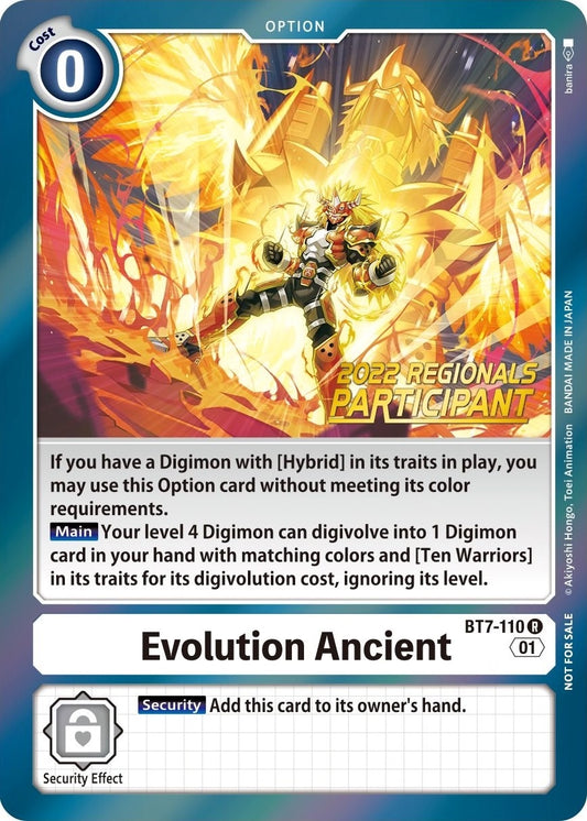 Image for Evolution Ancient (2022 Championship Offline Regional) [Online Participant] (BT7-110 R) (BT07) - Digimon Card Game
