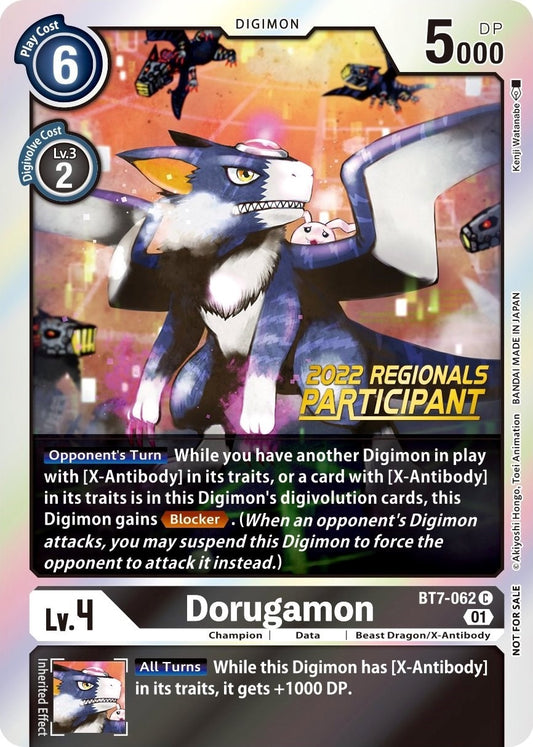 Image for Dorugamon (2022 Championship Offline Regional) [Online Participant] (BT7-062 C) (BT07) - Digimon Card Game
