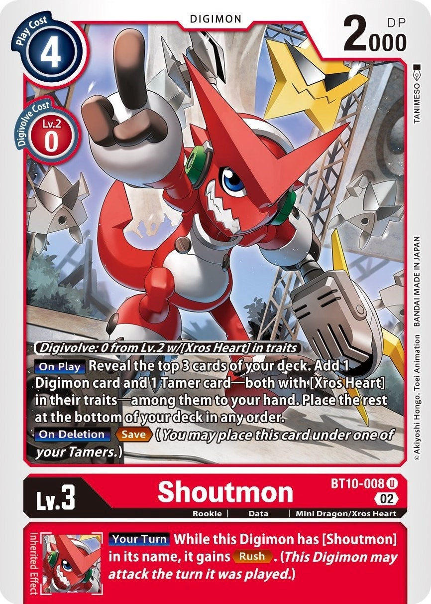 Image for Shoutmon (BT10-008 U) (BT10) - Digimon Card Game