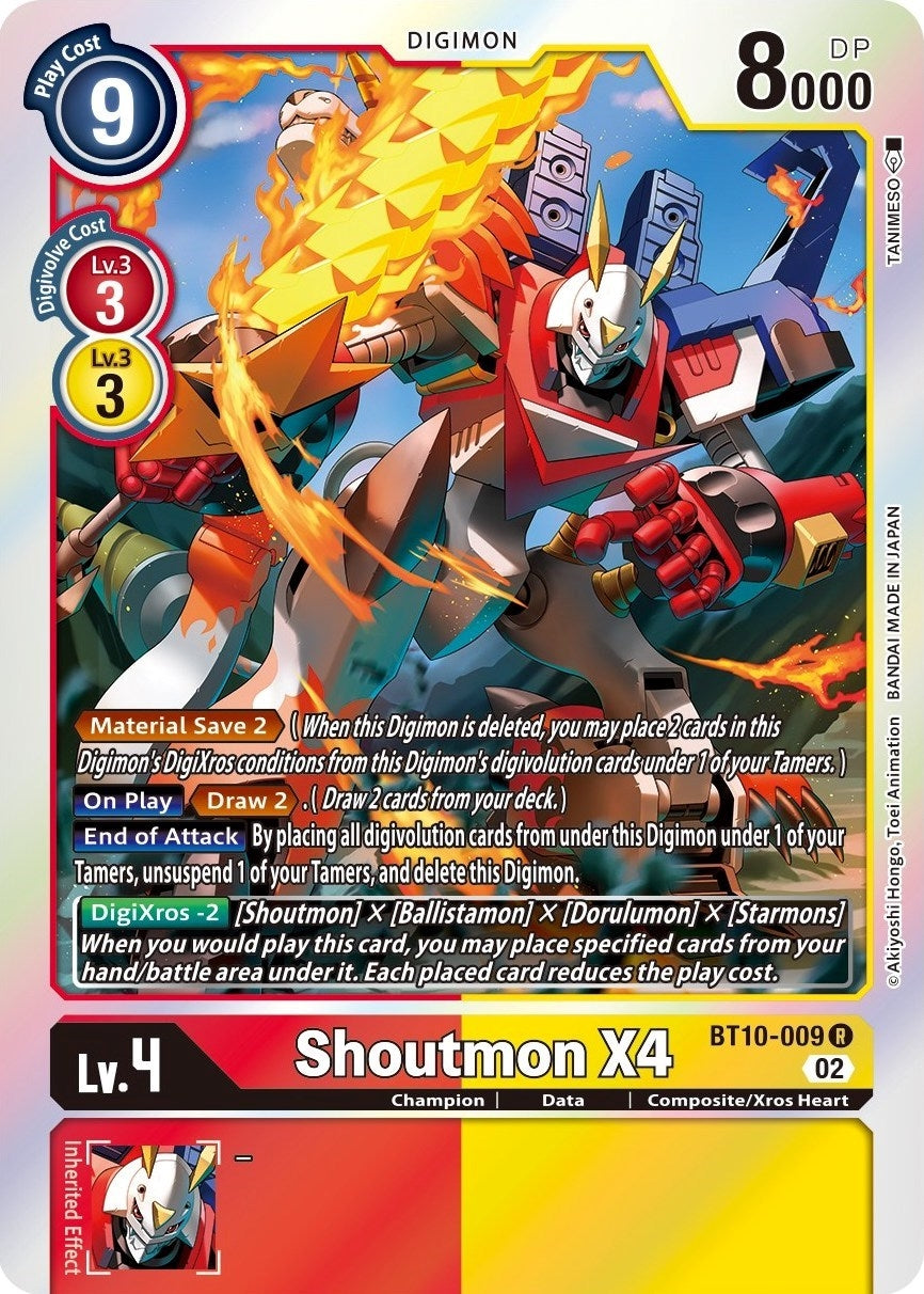 Image for Shoutmon X4 (BT10-009 R) (BT10) - Digimon Card Game
