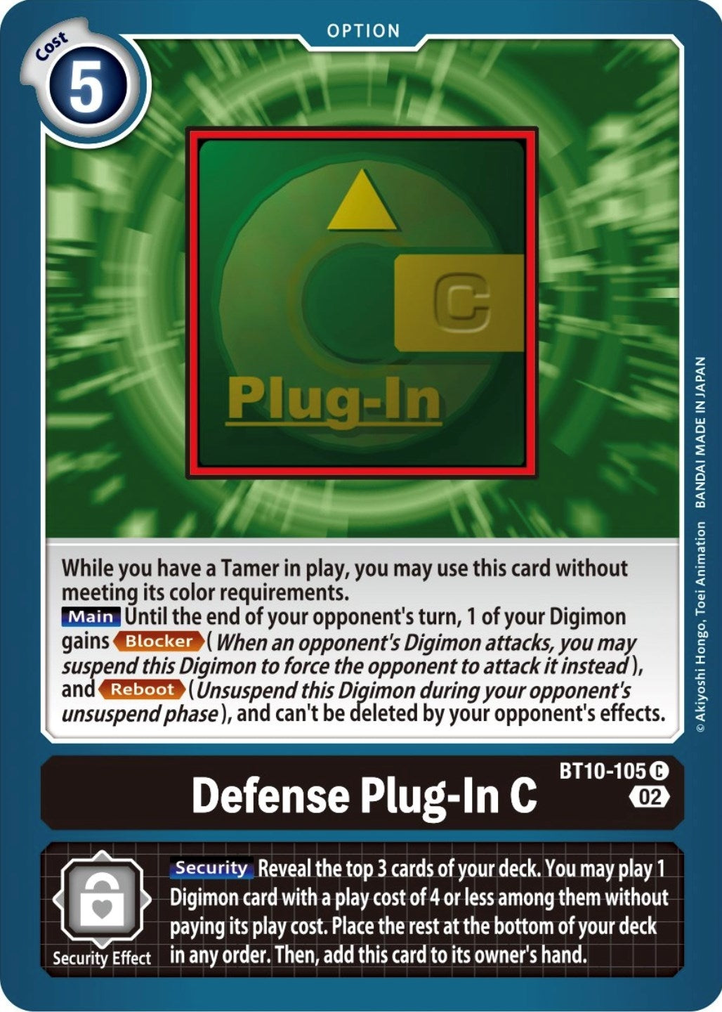 Image for Defense Plug-In C (BT10-105 C) (BT10) - Digimon Card Game