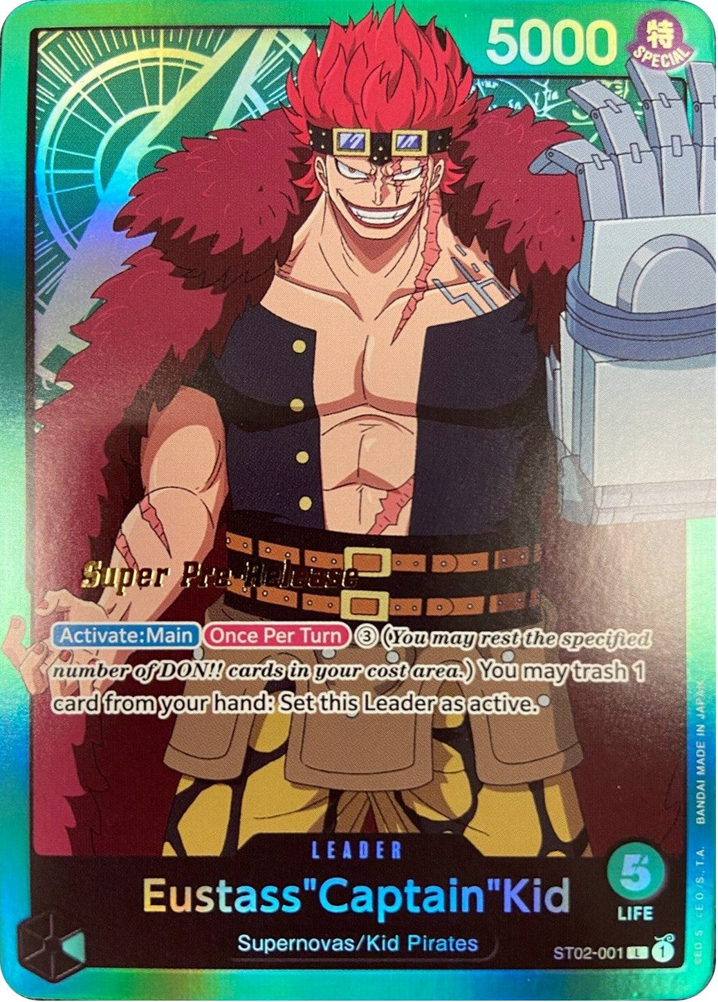 Image for Eustass"Captain"Kid (001) (ST02-001) (ST-02 PRE) - One Piece Card Game