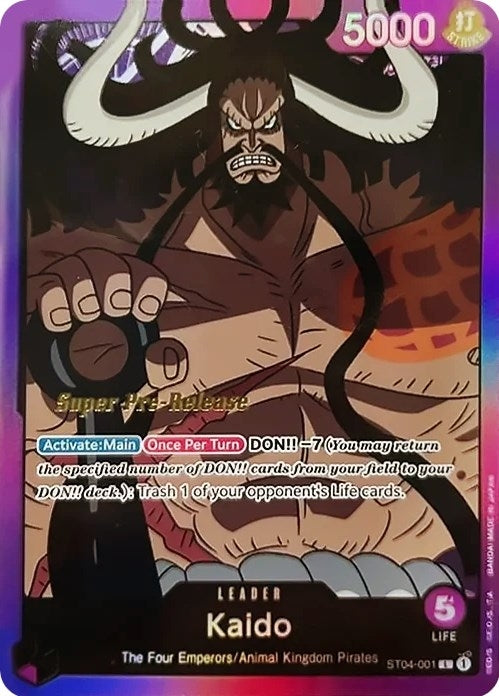 Image for Kaido (001) (ST04-001) (ST-04 PRE) - One Piece Card Game
