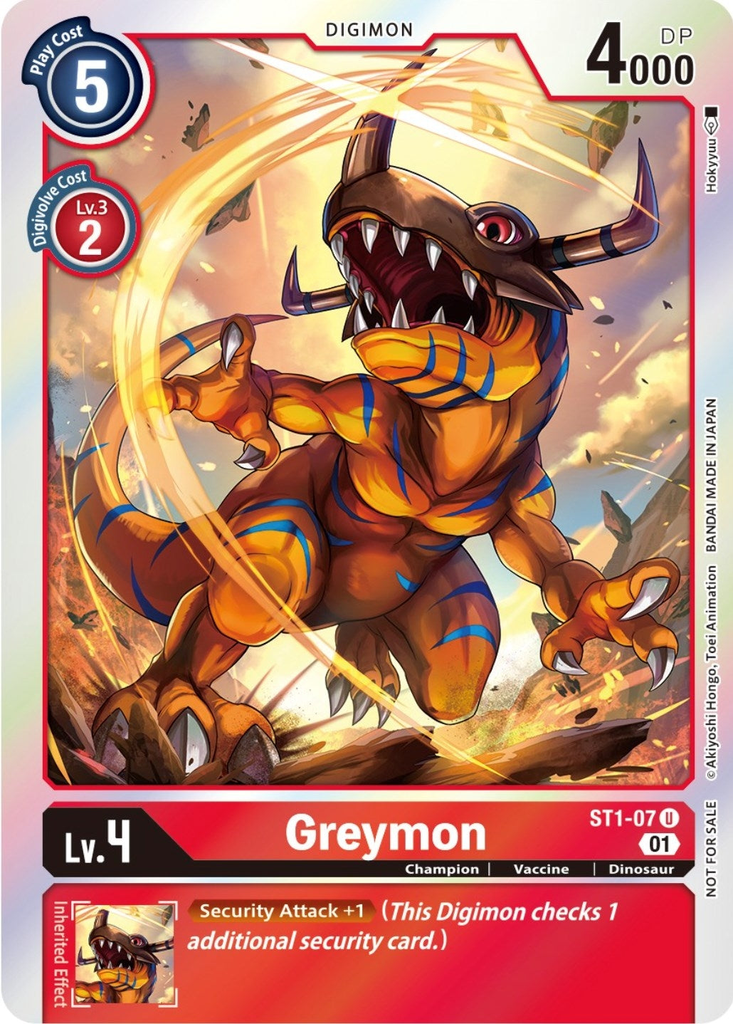 Image for Greymon (ST-11 Special Entry Pack) (ST1-07 U) (ST-1) - Digimon Card Game