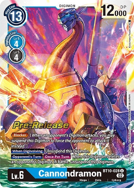 Image for Cannondramon (BT10-028 U) (BT10_PR) - Digimon Card Game