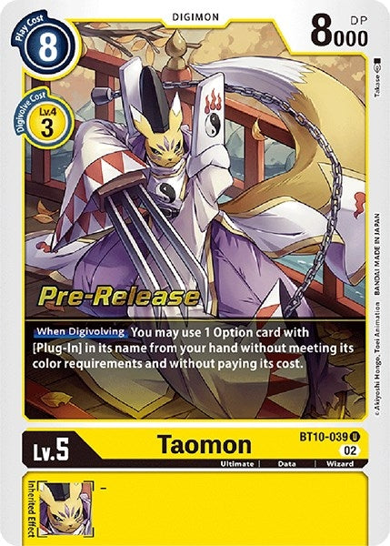 Image for Taomon (BT10-039 U) (BT10_PR) - Digimon Card Game