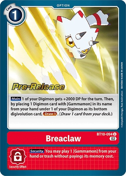 Image for Breaclaw (BT10-094 U) (BT10_PR) - Digimon Card Game