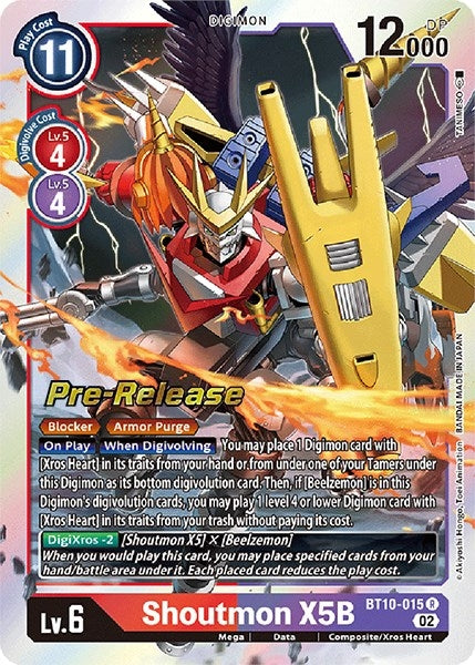 Image for Shoutmon X5B (BT10-015 R) (BT10_PR) - Digimon Card Game