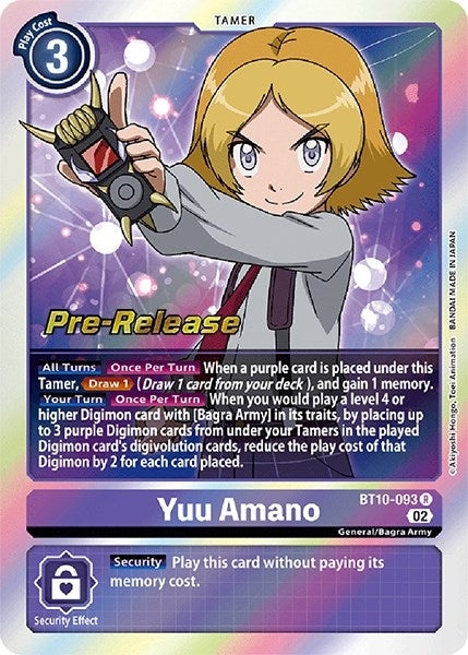 Image for Yuu Amano (BT10-093 R) (BT10_PR) - Digimon Card Game