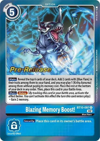 Image for Blazing Memory Boost! (BT10-097 R) (BT10_PR) - Digimon Card Game