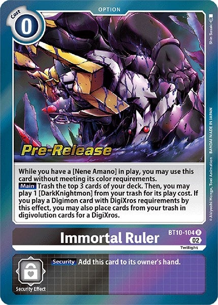 Image for Immortal Ruler (BT10-104 R) (BT10_PR) - Digimon Card Game
