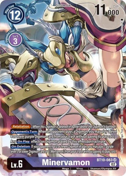 Image for Minervamon (Alternate Art) (BT10-083 SR) (BT10) - Digimon Card Game
