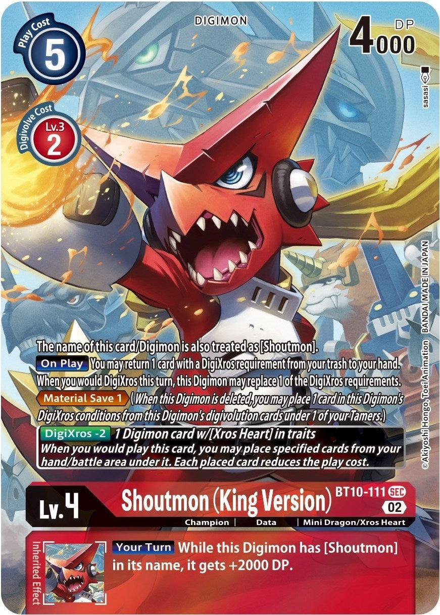 Image for Shoutmon (King Version) (Alternate Art) (BT10-111 SCR) (BT10) - Digimon Card Game
