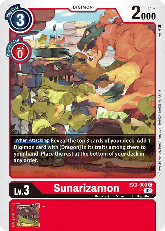 Image for Sunarizamon (EX3-003 C) (EX03) - Digimon Card Game