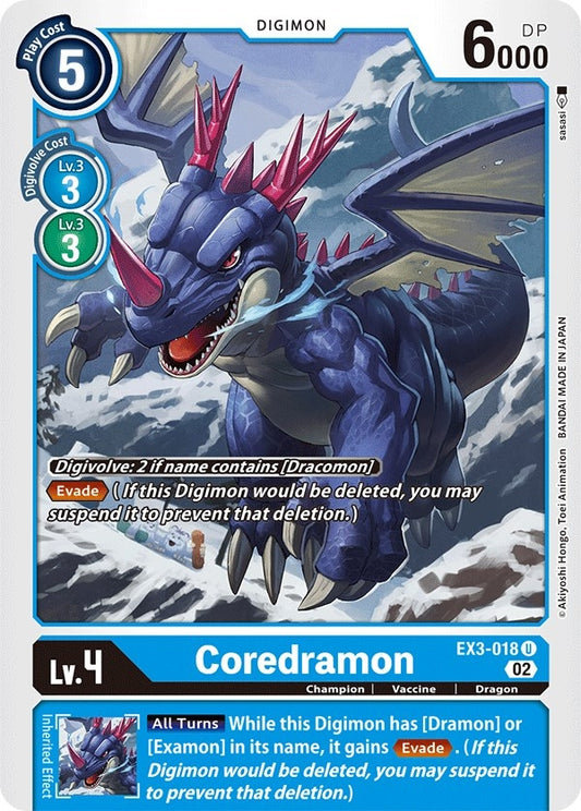 Image for Coredramon - EX3-018 (EX3-018 U) (EX03) - Digimon Card Game