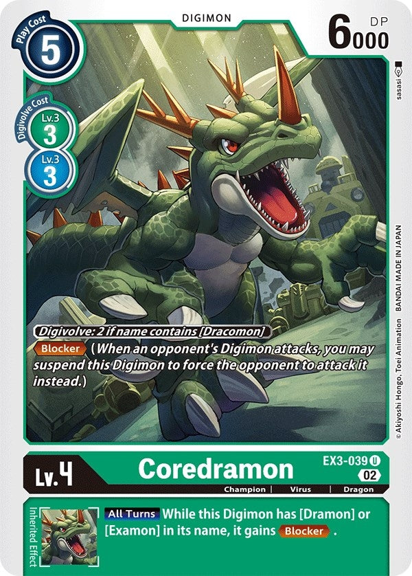 Image for Coredramon - EX3-039 (EX3-039 U) (EX03) - Digimon Card Game
