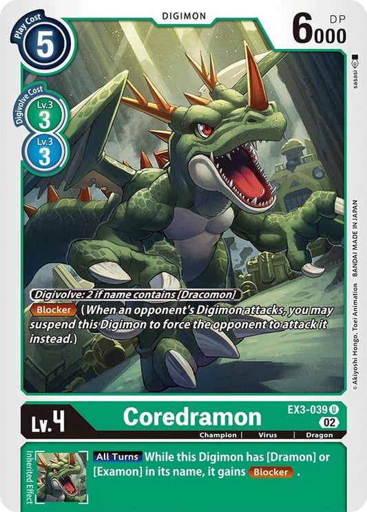 Image for Coredramon - EX3-039 (EX3-039 U) (EX03) - Digimon Card Game