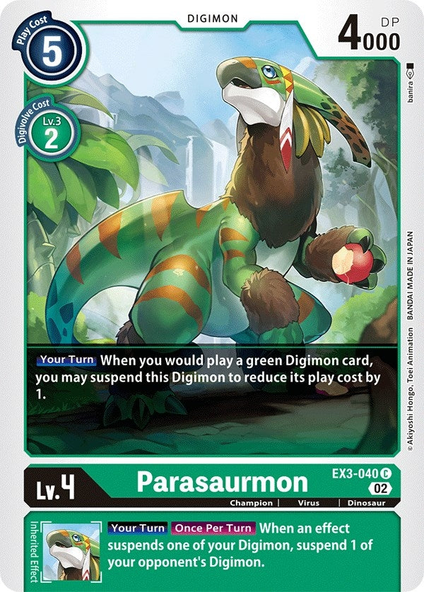 Image for Parasaurmon (EX3-040 C) (EX03) - Digimon Card Game