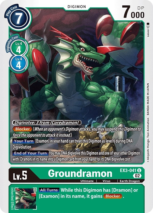 Image for Groundramon (EX3-041 U) (EX03) - Digimon Card Game
