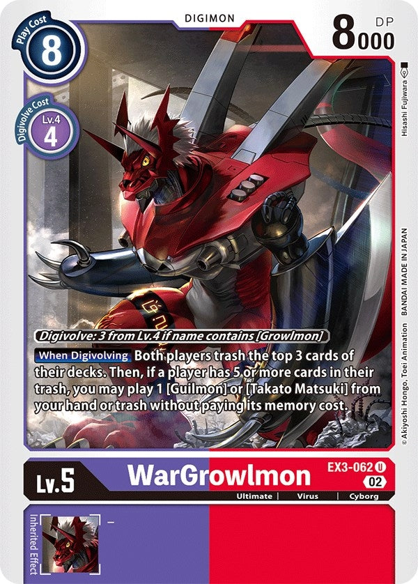 Image for WarGrowlmon (EX3-062 U) (EX03) - Digimon Card Game
