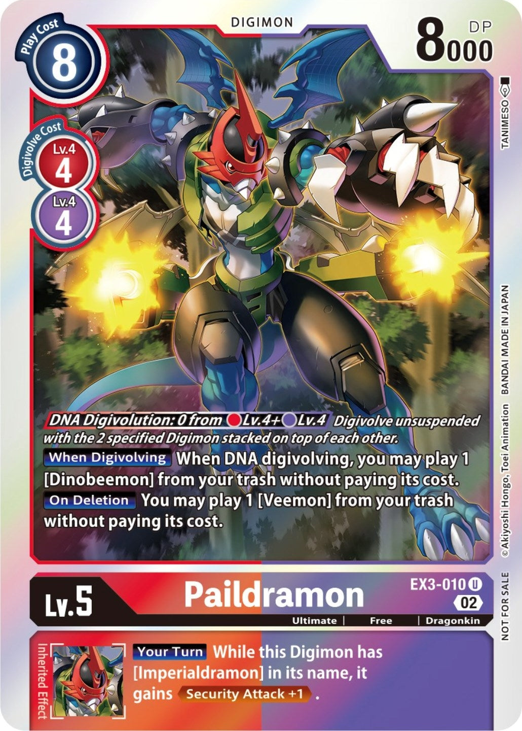 Image for Paildramon (Box Topper) (EX3-010 U) (EX03) - Digimon Card Game