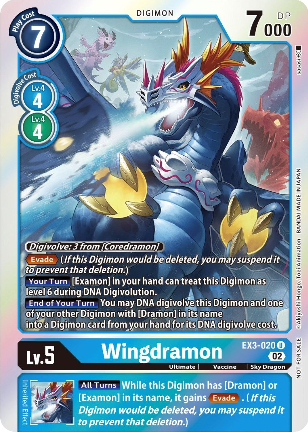 Image for Wingdramon (Box Topper) (EX3-020 U) (EX03) - Digimon Card Game
