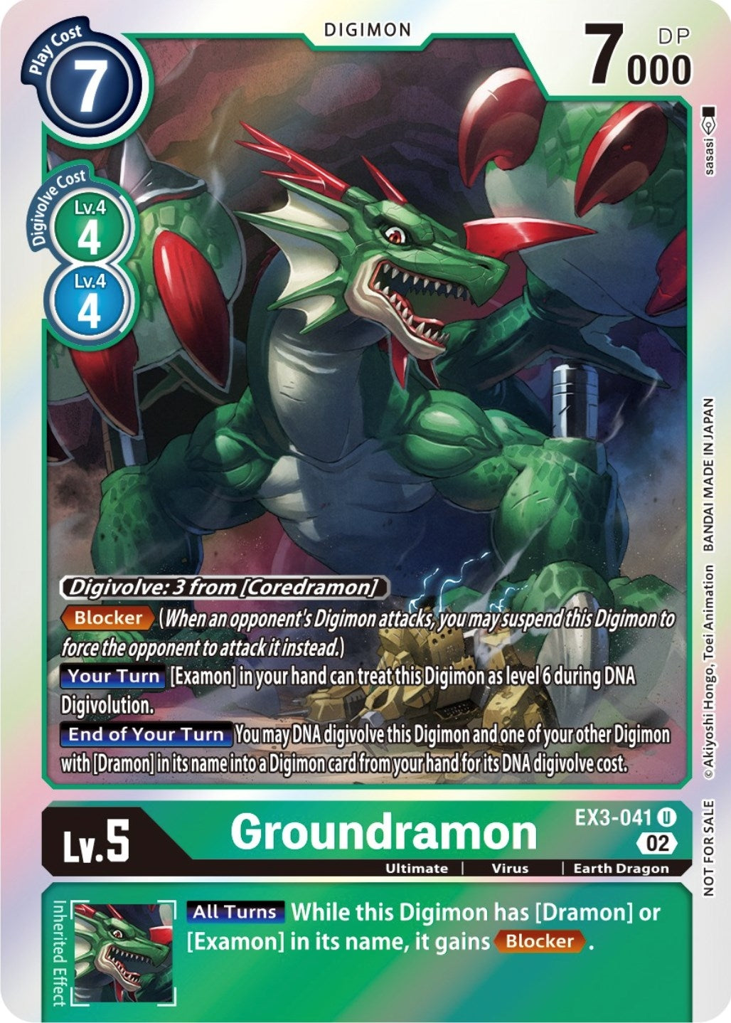 Image for Groundramon (Box Topper) (EX3-041 U) (EX03) - Digimon Card Game