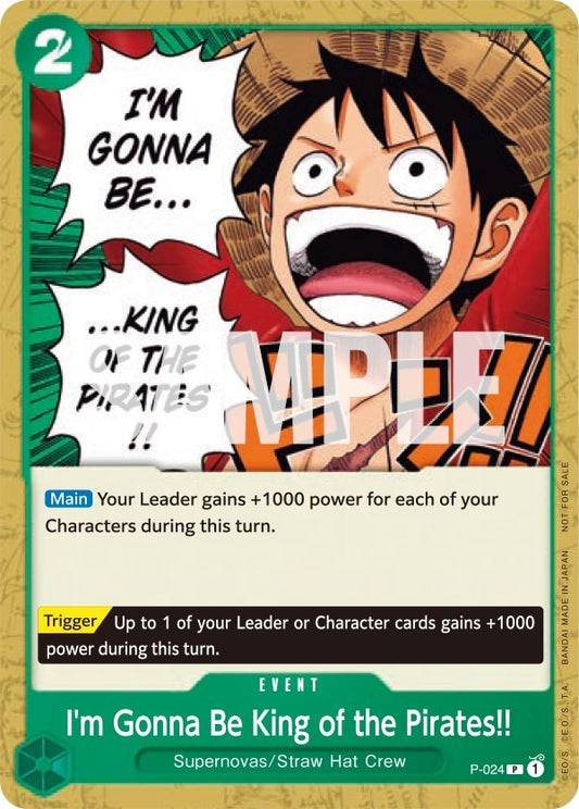 Image for I'm Gonna Be King of the Pirates!! (P-024) (OP-PR) - One Piece Card Game