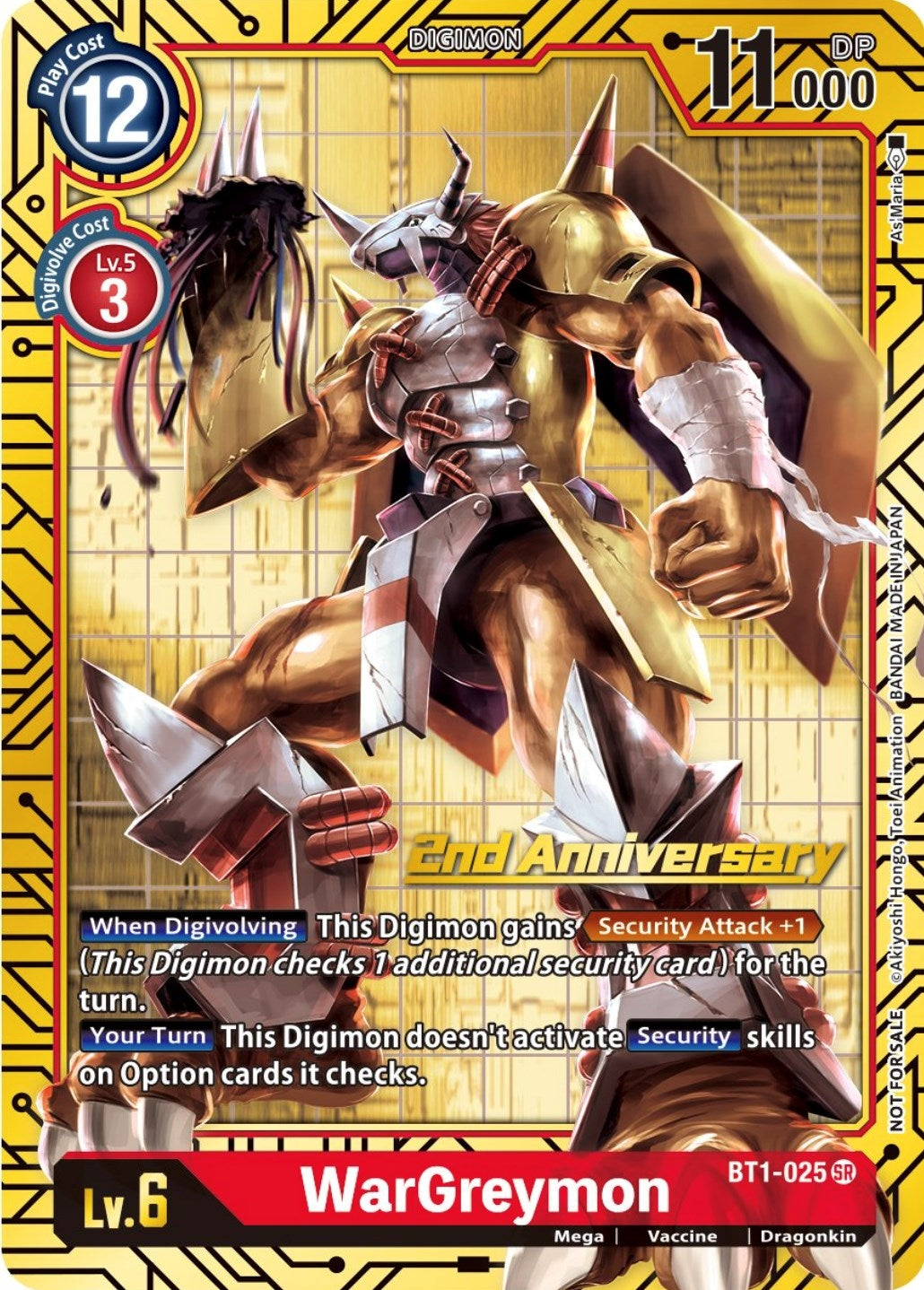 Image for WarGreymon (2nd Anniversary Card Set) (BT1-025 SR) (BT01-03A) - Digimon Card Game
