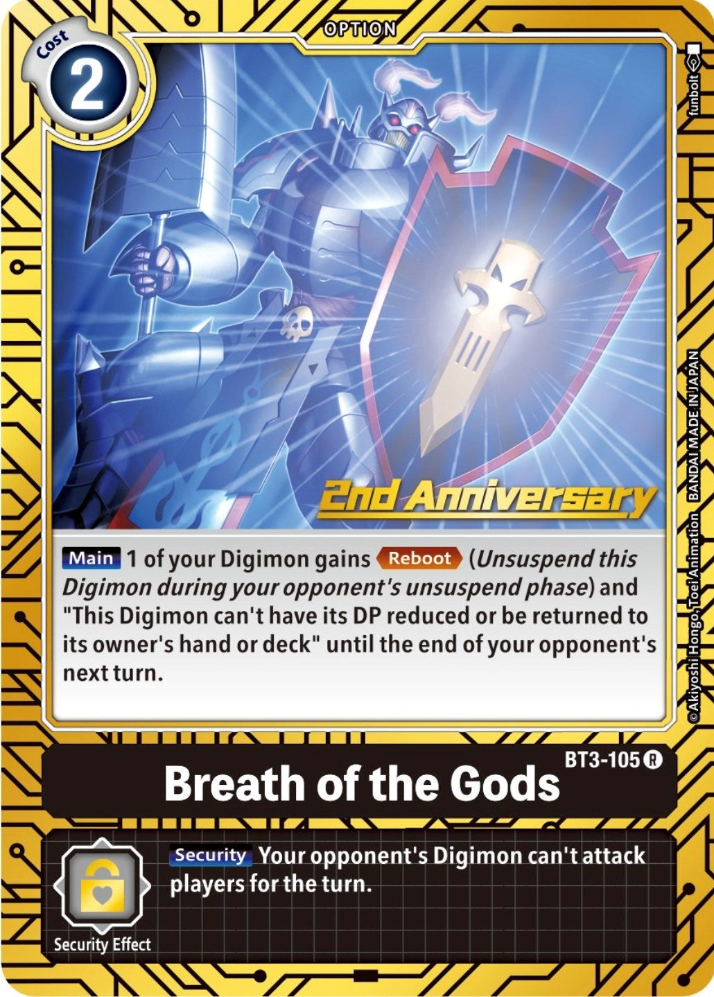 Image for Breath of the Gods (2nd Anniversary Card Set) (BT3-105 R) (BT01-03A) - Digimon Card Game