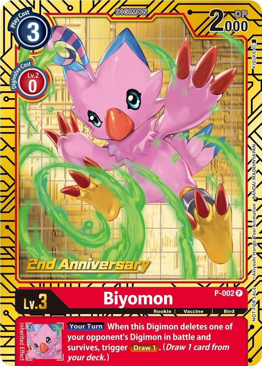 Image for Biyomon - P-002 (2nd Anniversary Card Set) (P-002 P) (D-PR) - Digimon Card Game