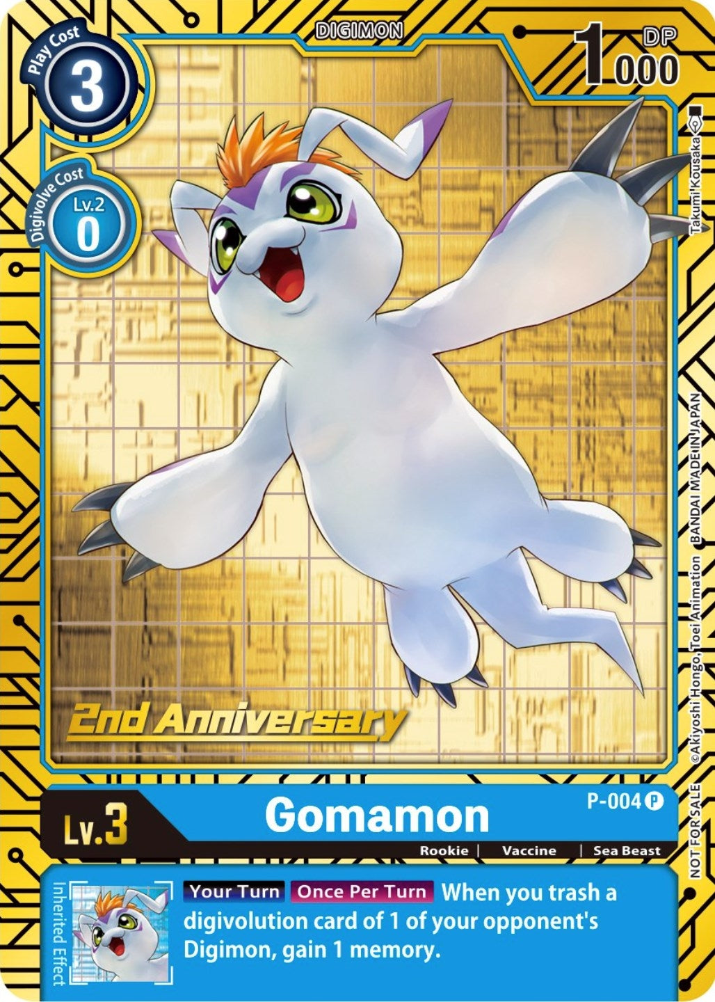 Image for Gomamon - P-004 (2nd Anniversary Card Set) (P-004 P) (D-PR) - Digimon Card Game
