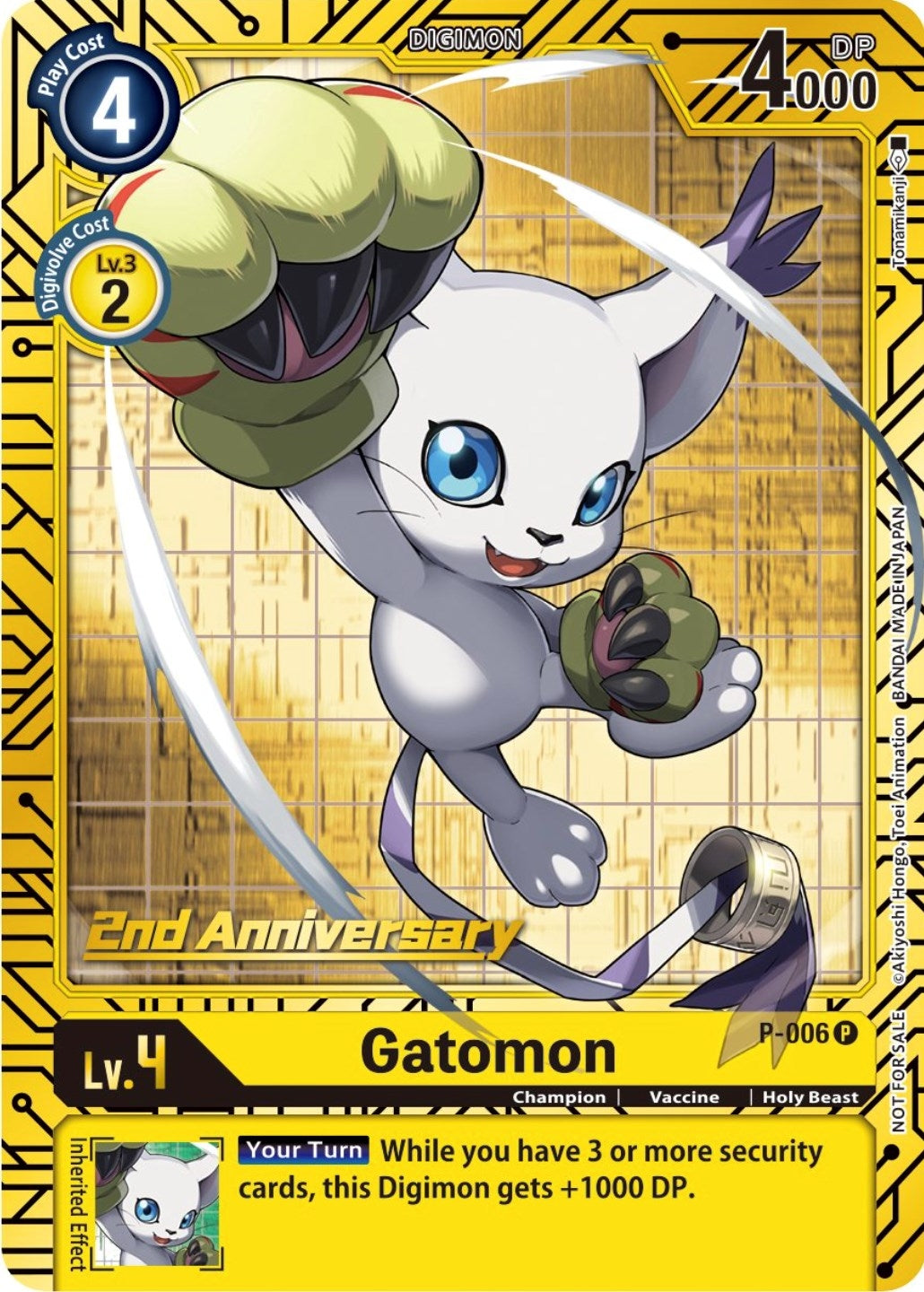 Image for Gatomon - P-006 (2nd Anniversary Card Set) (P-006 P) (D-PR) - Digimon Card Game