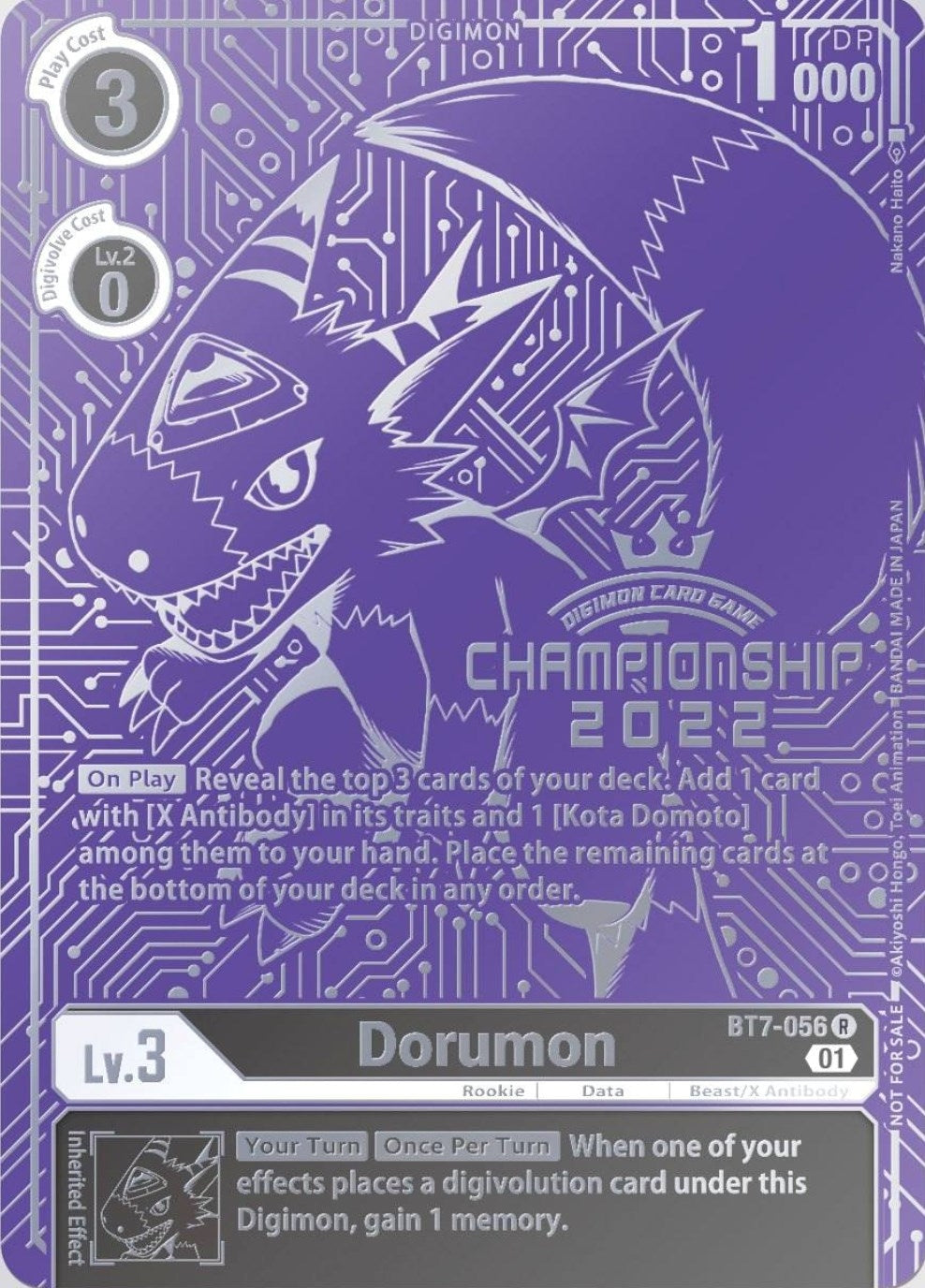 Image for Dorumon (2022 Championship Finals Top 16) (BT7-056 R) (BT07) - Digimon Card Game
