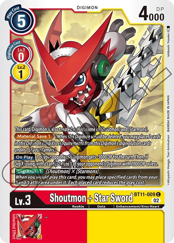 Image for Shoutmon + Star Sword (BT11-009 C) (BT11) - Digimon Card Game
