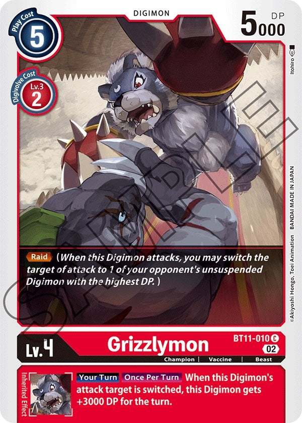 Image for Grizzlymon (BT11-010 C) (BT11) - Digimon Card Game