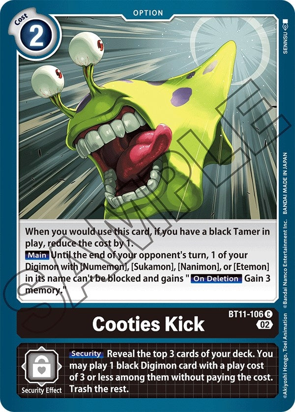 Image for Cooties Kick (BT11-106 C) (BT11) - Digimon Card Game